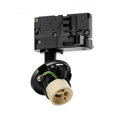 REKOM BASE 10W GU10 3F track Bodové svítidlo, nastavitelný směr svícení, těleso hliník, povrch bílá, nebo černá, pro žárovku 10W, GU10, ES50, 230V, IP20, vč 3F adaptéru kompatibilní NORDIC ALUMINIUM, pouze základna, válec SAMOSTATNĚ