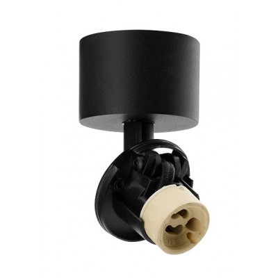 REKOM BASE S 10W, GU10 Základna bodového svítidla nastavitelný směr svícení, povrch černá, pro žárovku 1x10W, GU10 ES50, 230V, IP20, d=55mm, krycí váleček SAMOSTATNĚ