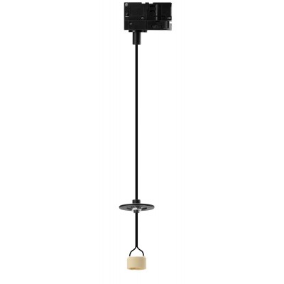 REKOM BASE S 1x10W, 3F track Závěs svítidla, základna kov, černá, pro žárovku 1x10W, GU10ES50, 230V, IP20, d=57mm, h=1600mm, vč 3F adaptéru NORDIC ALUMINIUM, krycí váleček SAMOSTATNĚ