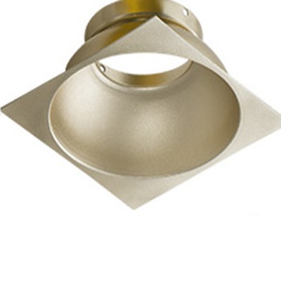 HUGO R Rámeček čtvercový pro svítidlo, materiál hliník, barva champagne, d=90mm, h=40mm, základna SAMOSTATNĚ