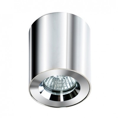ZIKO Stropní, přisazené, bodové svítidlo, těleso hliník, povrch. úprava chrom, pro žárovku 1x50W, GU10 ES50, 230V, IP54,rozměry: d=80mm, l=100mm,