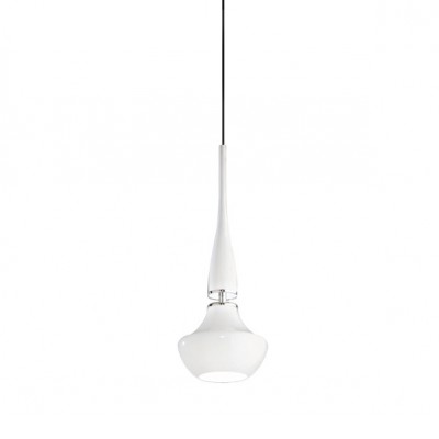 ARTEMISI 1X40W Závěsné svítidlo, základna kov, povrch bílá. difuzor sklo, pro žárovku 1x40W, E14, 230V, IP20, rozměry: difuzor d=160mm, l= 150mm, vč. závěsu l= 1200mm, lze zkrátit