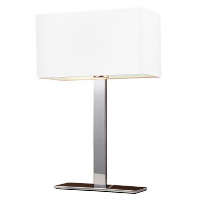 MARTENS TABLE Stolní lampa, základna kov, povrch chrom, stínítko barva bílá, pro žárovku 1x60W, E27, 230V, IP20, rozměry: d=320mm, h=1160mm, l=180mm, vč. stojanu l=500mm