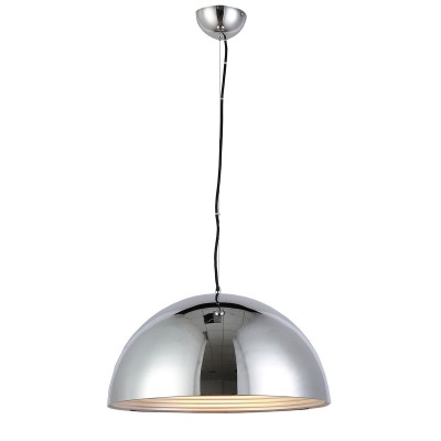 MODENA Závěsné svítidlo, těleso kov, povrch chrom, stínítko chrom, pro žárovku 1x60W, E27, 230V, IP20, tř.1, d=400mm, vč závěsu h=1400mm, lze zkrátit