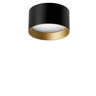CD ASTONE LED 12W Stropní svítidlo, těleso hlíník, povrch černá, komínek zlatá mat, LED 12W, 870lm, neutrální 4000K, Ra80, 230V, IP20, d=120mm, h=64mm