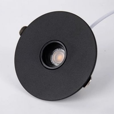 DL05-MH LED Podhledové bodové svítidlo, těleso hliník, povrch černá, komínek černá, LED 3W, 300lm, teplá 3000K, vyzařovací úhel 24°, Ra80, stmív TRIAC, IP20, d=65mm, h=38mm