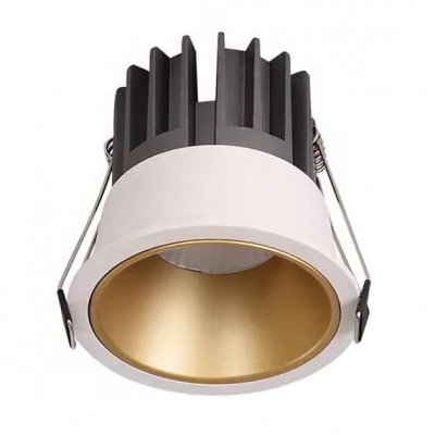 SP-XN LED 15W Podhledové bodové svítidlo, těleso hliník, rámeček bílá, komínek zlatá mat, LED 15W, 1500lm, teplá 3000K, Ra80, stmív TRIAC, IP20, d=85mm, h=75mm