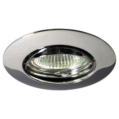 APOS V-CRL Stropní, podhledové, bodové, svítidlo, výklopné +-15°, těleso hliník, povrch chrom lesk, pro žárovku 50W, Gx5,3 (GU5,3), 12V, IP20, d=88mm, h=100mm, symbol "F" montáž na hořlavý podklad max 35W