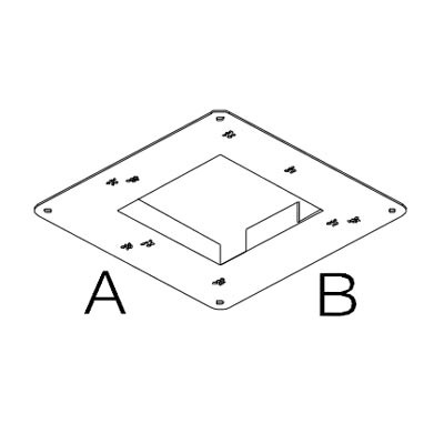 PLASTERKIT Příslušenství pro instalaci svítidla do stěny, nebo sádrokartonu, materiál kov, 200x200mm, otvor 75x75mm