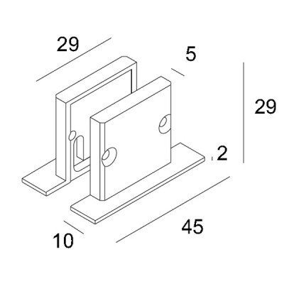 FEMTOLINE 45 Koncovka profilu, materiál plast, povrch, šedostříbrná, š=45mm, h=29mm, cena za 2ks