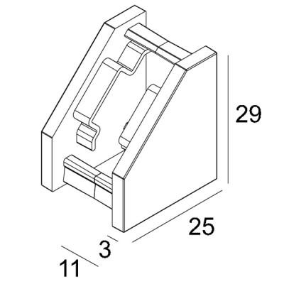 FEMTOLINE 25R Koncovka profilu, materiál plast, povrch, bílá, š=25mm, h=29mm, cena za 2ks