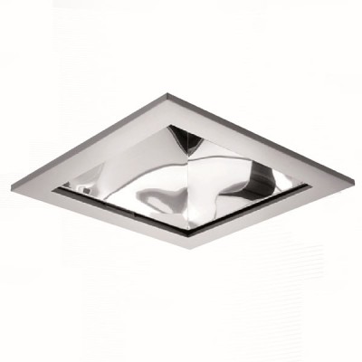 ADAMS SQ Vestavné stropní svítidlo downlight, kov, šedý rámeček, hladký refl (+ kříž. mřížka ), zářivka 13W, 18W, 26W, 32W, 42W, 230V, IP20, rozměry dle typu provedení