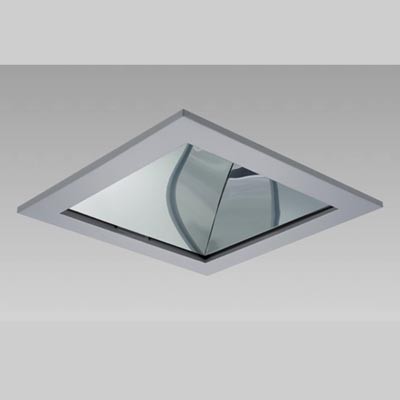 ADAMS SQ-01 Podhledové stropní svítidlo downlight, hliník, šedý rámeček, hladký reflektor, zářivka 13W, 18W, 26W, 32W, 230V, IP20, se sklem do koupelny P44/IP20, rozměry 225x225x125mm