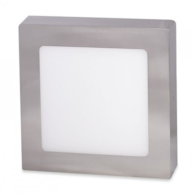 HOUSE LED přisazené čtvercové Stropní svítidlo, těleso hliník, povrch chrom mat, difuzor plast opál, LED 25W, neutrální 4000K, 2260lm, Ra80, 230V, IP20, tř.2, rozměry 300x300x30mm