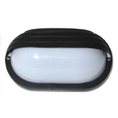 PLASTICO Nástěnné svítidlo venkovní se žaluzií, těleso plast, barva černá, difuzor plast bílá, 1x60W, E27, 230V, IP44, 264x147x130mm