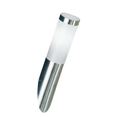 HELSINKI Nástěnné svítidlo, exteriérové, venkovní, těleso nerez, difuzor plast bílý opál mat, pro úspornou žárovku 15W, E27, 230V, IP44, 390x165mm