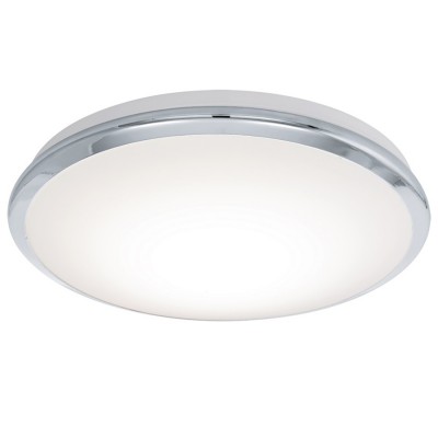 VIVI LED 16W VÝPRODEJ Stropní svítidlo, základna kov, povrch chrom, difuzor plast opál, LED 16W, teplá 3000K, 1500lm, 230V, IP20, tř.1, rozměry d=385mm, h=80mm