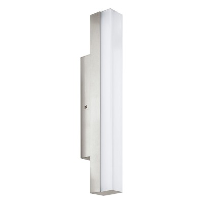 TORRETTA Nástěnné svítidlo, těleso kov, povrch nikl mat, difuzor plast bílý, LED 16W, neutrální bílá 4000K, 1500lm/cca 80W žár., 230V, do koupelny IP44, tř,1, rozměry 600x40x75mm