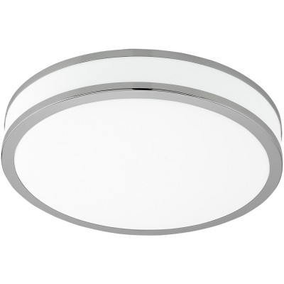 PALERMO 2 VÝPRODEJ Stropní svítidlo, základna kov, povrch bílá, difuzor plast opál, chromové detaily, LED 24W, teplá 3000K, 230V, IP20, tř.1, rozměry d=410mm, h=60mm