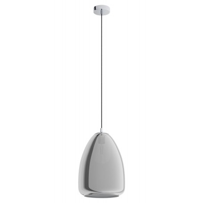ALOBRASE ZÁVĚSNÉ 1X40W E27 VÝPRODEJ Závěsné svítidlo, těleso kov, povrch chrom lesk, stínítko sklo, černá čirá, pro žárovku 1x40W E27, 230V, tř.2, rozměry h=1100mm, d=300mm, vč. závěsného kabelu, lze zkrátit