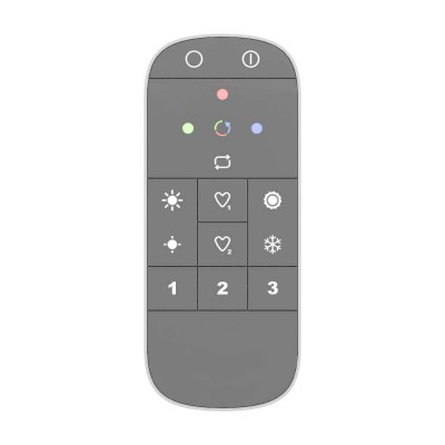 CONNECT-Z REMOTE 2.0 VÝPRODEJ Dálkový ovladač pro smart osvětlení Bluetooth, fce zap/vyp, stmívání, nasavení teploty světla CCT, RGBW, baterie, 3 nezávislé zóny, baterie AAA 2x1,5V, 122x54x18mm