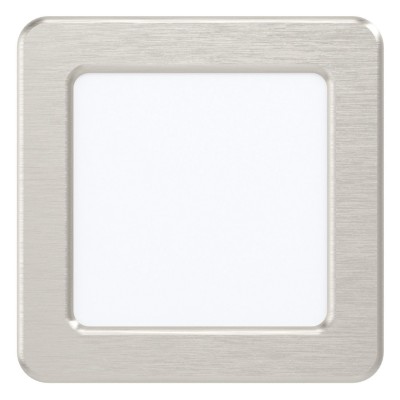 FUEVA 5 Stropní, podhledové čtvercové svítidlo, těleso hliník, povrch nikl mat, difuzor plast opál, LED 6W, 650lm, neutrální 4000K, Ra80, 230V, IP20, rozměr 117x117x26mm, trafo na kabelu