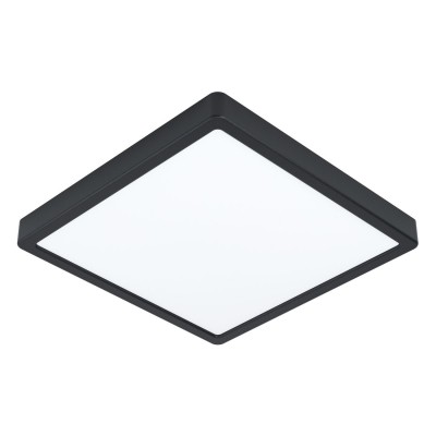 FUEVA 5 VÝPRODEJ Stropní, čtvercové svítidlo, těleso hliník, povrch černá, difuzor plast opál, LED 20W, 2300lm,  teplá 3000K, Ra80, 230V, IP20, rozměry 285x285x28mm