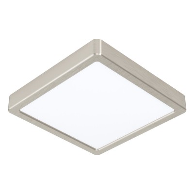 FUEVA 5 Stropní, čtvercové svítidlo, těleso hliník, povrch nikl mat, difuzor plast opál, LED 17W, 2000lm, neutrální 4000K, Ra80, 230V, IP20, rozměry 210x210x28mm