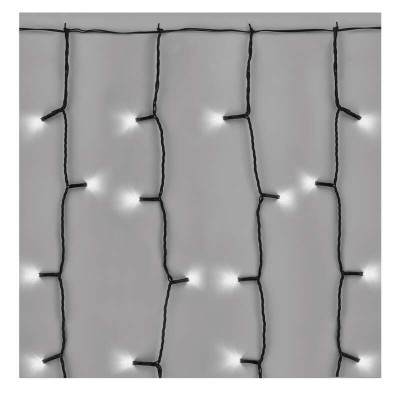 VZ BASIC 100 LED, závěs, bílá, sv. stále, 1x2m Spojovatelný vnitřní/venkovní vánoční závěs, 100 LED, teplá, nebo studená, svítí stále, svítící část š=1m, l=2m, rozteč 0,1m, IP44, kabel černá, trafo SAMOSTANĚ