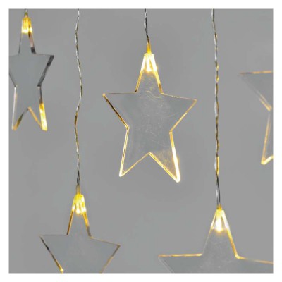 VG hvězda/vločka svítí stále, IP44, 0,84m Vánoční girlanda/závěs, hvězda nebo vločka, venkovní/vnitřní, 8 LED,  teplá svítí stále, svítící část š=84cm, l=45cm, přívodní kabel černá  l=5m, vč. Adaptéru 230V, IP44