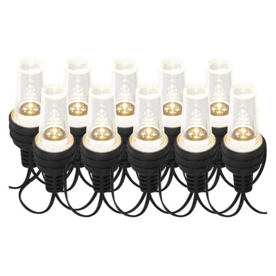 VR 10x LED, IP 44, 5m Venkovní party řetěz, 10x LED, svítí stále, studená bílá nebo teplá, vč. Adaptéru 230V, IP44, rozměry l=450cm, přívodní kabel černá  l=5m