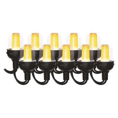 VR 10x LED, IP 44, 5m Venkovní zahradní párty řetěz, 10x LED, svítí stále, teplá, vč. Adaptéru 230V, IP44, rozměry l=450cm, přívodní kabel černá l=5m