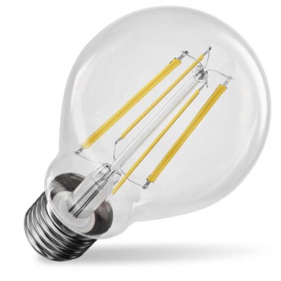 LED žárovka čirá E27 7W Světelný zdroj, žárovka hrušková, sklo čiré, LED 7W, 1060lm, E27, A60, teplá 2700K/neutrální 4000K, 230V, d=60mm, l=105mm