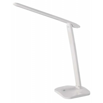 RABR TL 7,2W CCT Stolní lampa, výklopné rameno, těleso plast, bílá, difuzor plast opál, LED 7,2W, 450lm, dotyk CCT přepín teplota teplá 3000K-6000K, dotyk stmívání, Ra80, 230V, IP20, rozměry 370x340mm.