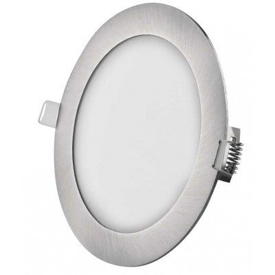 PLAM BI R 12,5W TRIAC CCT Stropní podhledové svítidlo, základna hliník, povrch broušený nikl, difuzor plast opál, LED 12,5W, 1000lm, přepín. CCT teplota teplá 3000K-neutrální 4000K, stmív. TRIAC, IP20, rozměry d=170mm, h=21mm.