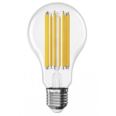 LED žárovka čirá E27 18W Světelný zdroj, žárovka hrušková, sklo čiré, LED 18W, 1521lm, E27, A70, teplá 2700K/neutrální 4000K, 230V, d=70mm, l=126mm