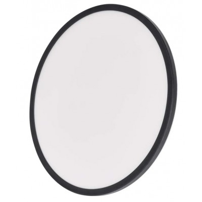 CERN R 22W Stropní přisazené svítidlo, těleso plast černá, difuzor plast opál, LED 18W, 1800lm, neutrální 4000K, 230V, IP20, rozměry d=293mm, h=29mm.