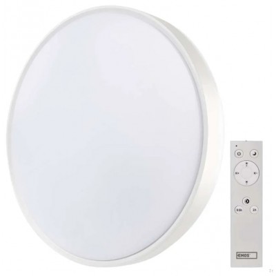 OSL 30W/45W CCT Stropní přisazené svítidlo, těleso kov, povrch bílá, difuzor plast opál, LED 30W/1800lm, 45W/2700lm, dálk. ovl (součástí) CCT teplota teplá 2700K-denní 6500K, stmív, 230V, IP20, rozměry dle typu.