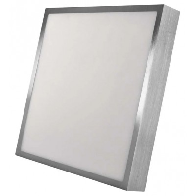 PLAM SQ 21W CCT Stropní přisazené svítidlo, povrch broušený nikl, difuzor plast opál, LED 21W, 1900lm, přepín. CCT teplota teplá 3000K-neutrální 4000K, 230V, IP40, rozměry 225x225x42mm.