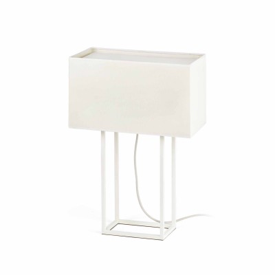 VESPER Stolní lampa, základna kov barva bílá, stínítko textil béžová, pro žárovku 2x20W,E27, 230V, IP20, rozměry d=400mm, h=200mm, l=585mm