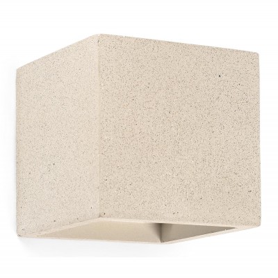 KAMEN Nástěnné svítidlo, základna beton, těleso beton, povrch béžová, nebo šedá, pro žárovku 1x6W, G9, 230V, IP20, tř.1. rozměry 150x150x150mm, svítí nahoru/dolů