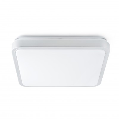 IRIS Přisazené stropní svítidlo, základna hliník, povrch šedá, difuzor plast opál, LED 1x30W, 3000K, 2400lm, 230V, IP20, rozměry: d=380mm, h=80mm