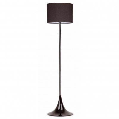 BLACK Stojací lampa, těleso kov, povrch černá, stínítko textil černý, pro žárovku 1x60W E27 A60, 230V, IP20, tř.2, rozměry d=355mm, h=1490mm, přív. kabel 2,5m, s vypínačem