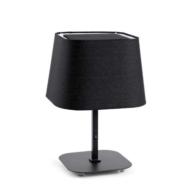 SWEET Stolní lampa,základna kov, povrch bílá, nikl mat nebo černá, stínítko textil, barva bílá, nebo černá, pro úspornou žárovku 1x20W E27, 230V, IP20, rozměry 300x300mm, h=435mm, s vypínačem