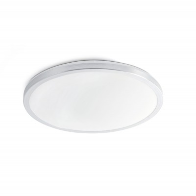 AMI Stropní svítidlo, základna hliník, povrch hliník, difuzor plast PVC, LED 15W, teplá 2700K, 1200lm/cca 60W žár., Ra80, 230V, IP20, tř.2, rozměry d=285mm, h=42mm