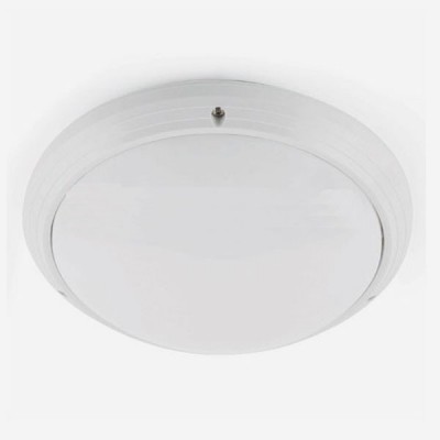 DAKRON Stropní svítidlo, plast, bílá, polykarbonát, opálový, 1x40W, E27, 230V, IP65, d=270mm, h=85mm