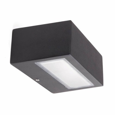 RIAD VÝPRODEJ Nástěnné svítidlo, těleso hliník, povrch černá, krycí sklo mat, pro žárovku 1x100W, R7s/74,9mm, 230V, IP44, tř.1, 115x170x70mm, vč. žárovky, svítí nahoru/dolů