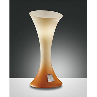INGEA Stolní lampa, těleso sklo, barva oranžová, pro žárovku 1x40W, G9, 230V, IP20, tř.2, d=110mm, h=250mm, se stmívačem, včetně světelného zdroje