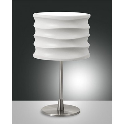 CHANTAL Stolní lampa, těleso hliník, stínítko bílé, pro žárovku 1x40W, E14, 230V, IP20, tř.2, d=200mm, h=350mm, s vypínačem