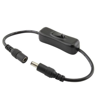 Kabel s vypínačem a konektory DC 5,5 x 2,1mm, 2x 15cm, černý Kabel s vypínačem a konektory DC 5,5 x 2,1mm, 2x 15cm, černý